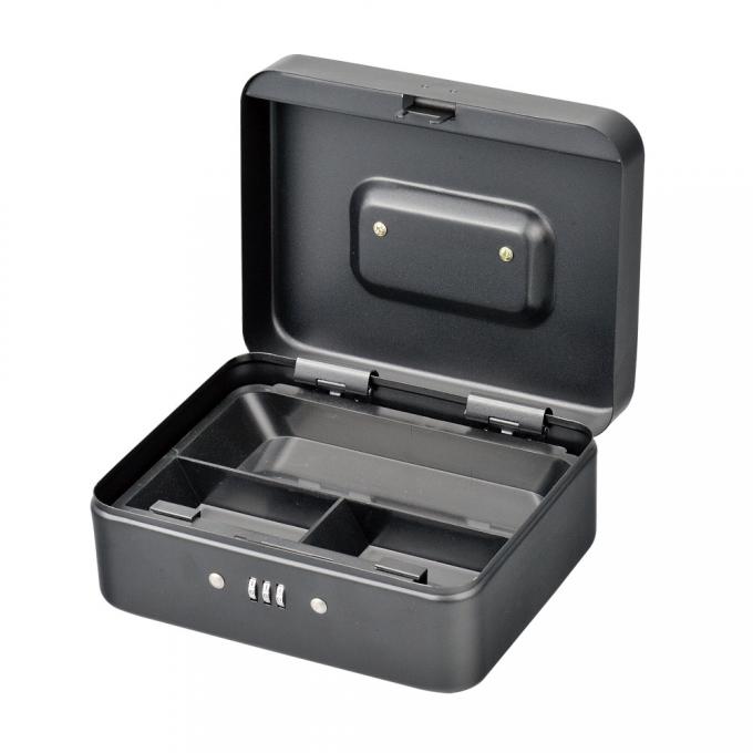 3 Compartment Metal Cash Box Coin Multi Color Money Collection Safes