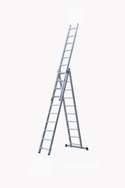 Outdoor Safety Aluminium Telescopic Ladder Slip Resistant  3x10