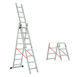 Customized 6063  Aluminum Extension Ladder 3x8 Total Length 489cm