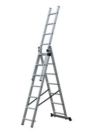 Portable 3x7  Aluminum Extension Ladder With Anti Slip Rungs Stable Performance