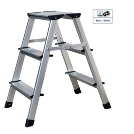 Wide Pedal Aluminum Platform Step Ladder 3 Steps Stable Performance