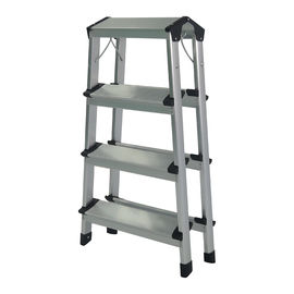 Double Sided  Aluminum Step Stool Wide Pedal 4 Steps Slip Resistant
