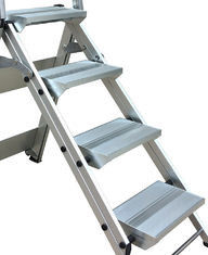 Professional Aluminium Folding Step Stool With Handle And Tool Tray 4 Steps