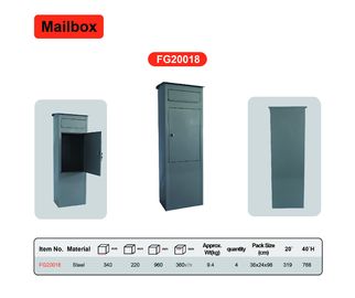 Standing Steel Residential Mailboxes Large Size Stable Performance