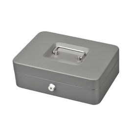 Three Cell Metal Cash Box With Lock Coin Storage Money Safe Wear Resistance