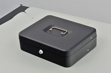 Powder Metal Money Box With Lock Clips / Modern Antitheft Portable Office Money Safes