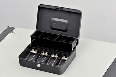 Powder Metal Money Box With Lock Clips / Modern Antitheft Portable Office Money Safes