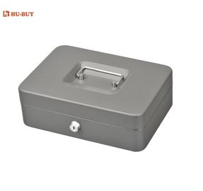 Wear Resistant Metal Cash Box With Lock Coin Storage Money Safe 3 Compartments