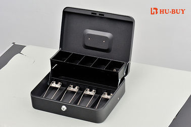 Powder Metal Money Box With Lock Clips / Modern Antitheft Portable Office Money Safes