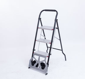 3 Steps Multifunctional Folding Ladder Trolley with Two Wheels