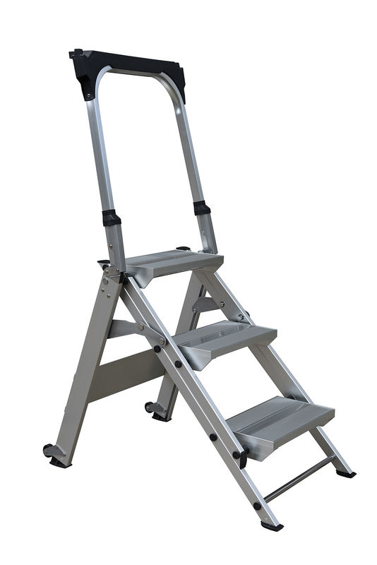 3 Steps Safety Aluminum Step Stool Ladder with Handle and Tool Tray