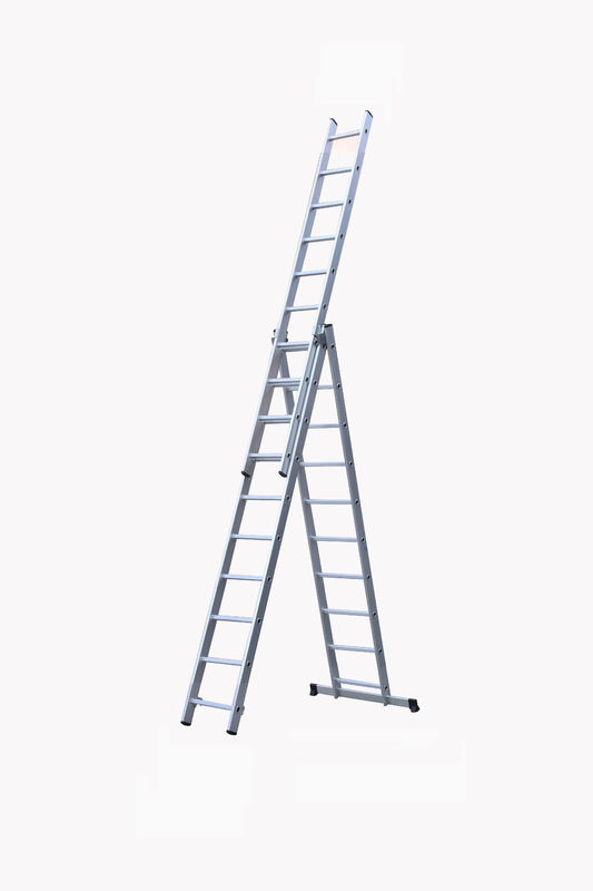 Outdoor Safety Aluminium Telescopic Ladder Slip Resistant  3x10