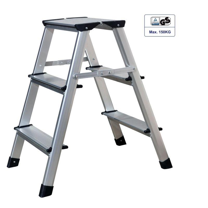 Wide Pedal Aluminum Platform Step Ladder 3 Steps Stable Performance