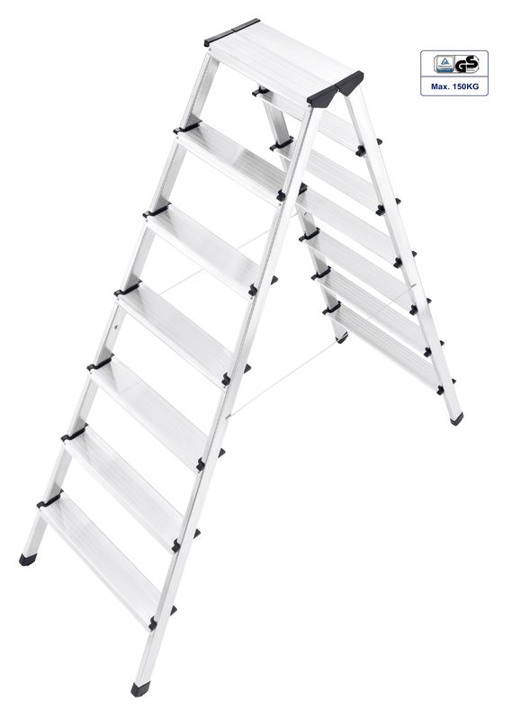 High Aluminum Step Stool 7 Steps Multipurpose Aluminium Foldable Ladder