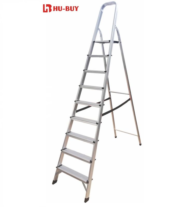 Compact Design Aluminum Platform Step Ladder 9 Step Stable Performance