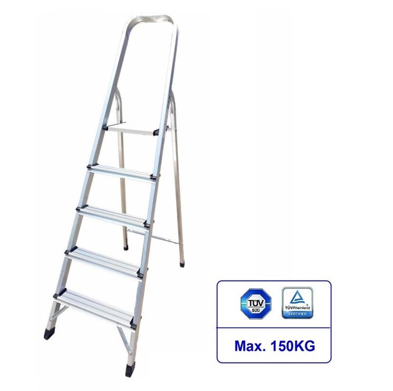 Foldable Aluminum Step Ladder Slip Resistant  5 Steps For Painting