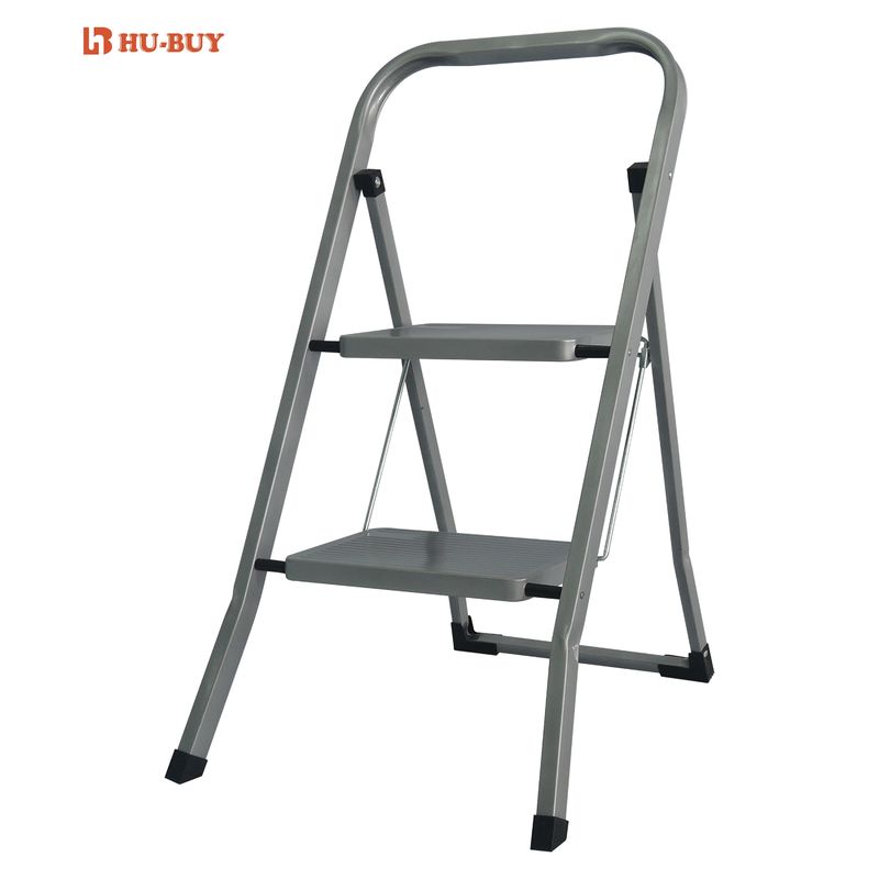 Non Slip Metal Folding Step Stool Skip Resistant Metal 2 Step Stool
