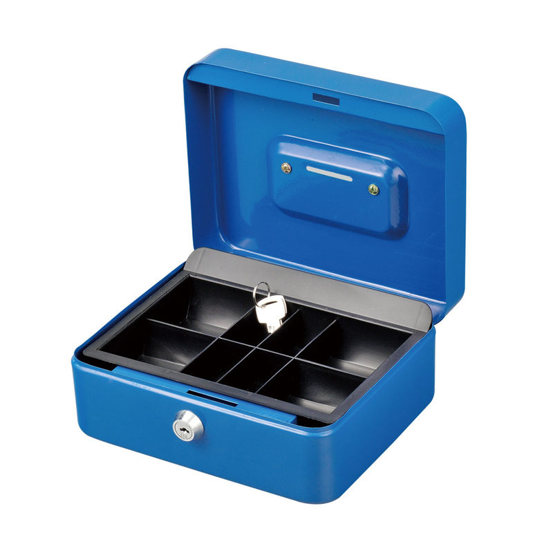 Solid Steel Construction Cash Storage Box , Coin Saving Money Bank Box