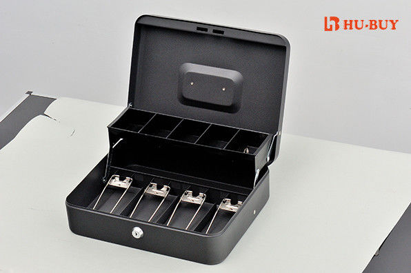 Powder Metal Money Box With Lock Clips / Modern Antitheft Portable Office Money Safes