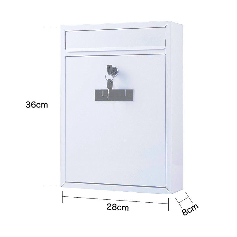 Wall Mount Lockable Modern Outdoor Galvanized Metal Mailbox Letterbox