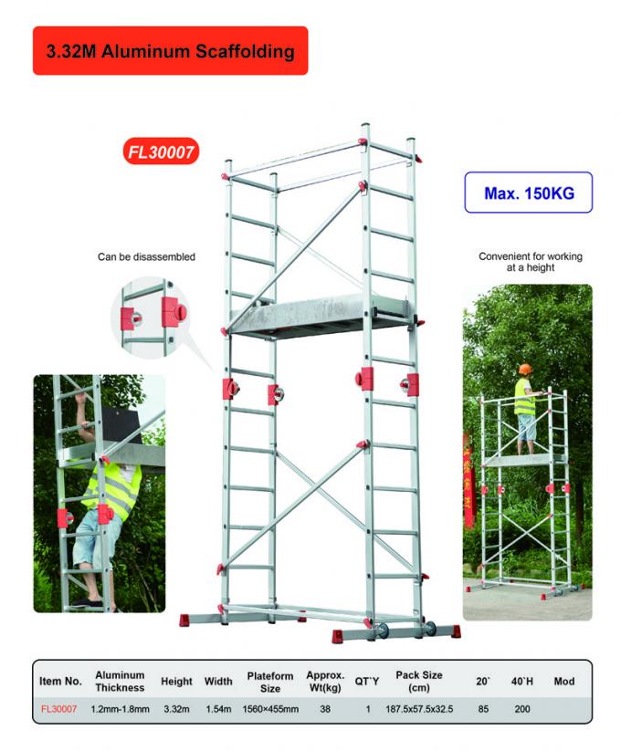 Multi Purpose Aluminum Scaffold Tower With 56x45.5cm Platform
