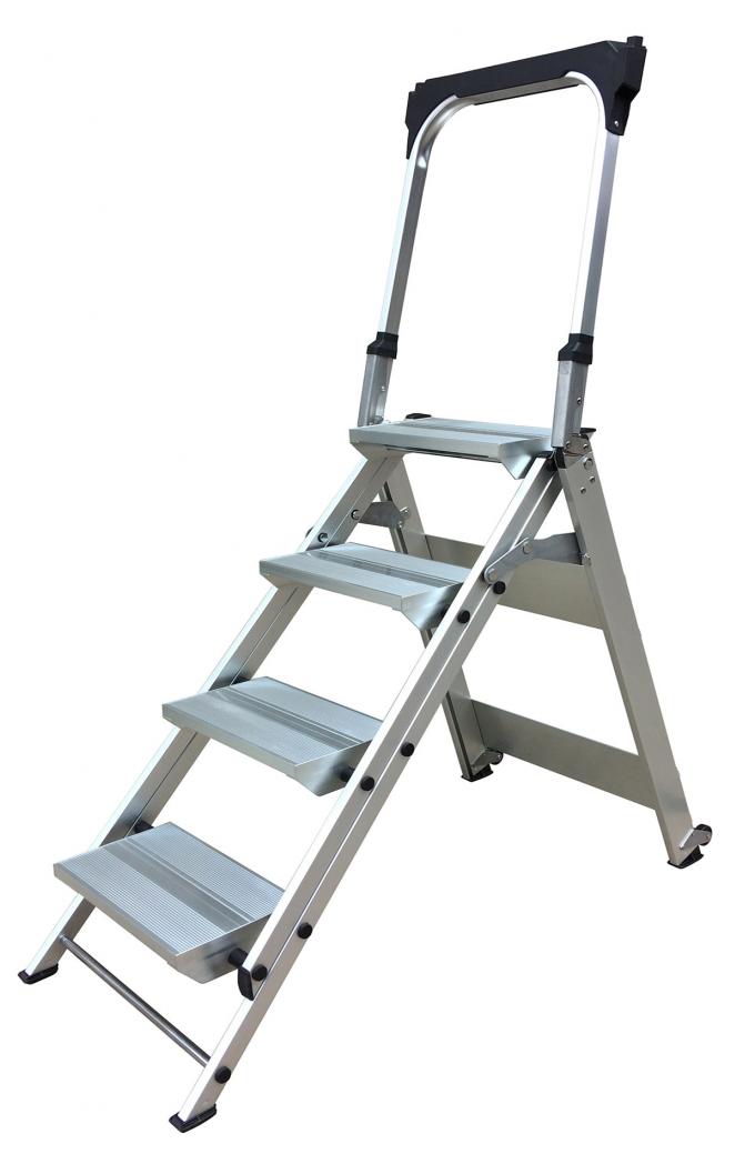 Professional Aluminum Step Ladder 4 Steps With Handle And Tool Tray