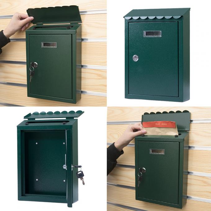 Waterproof Post Box Residential Durable Steel Mailbox Wall Mounted Garden